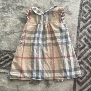 Burberry Kids Dress in Beige and Blue Plaid